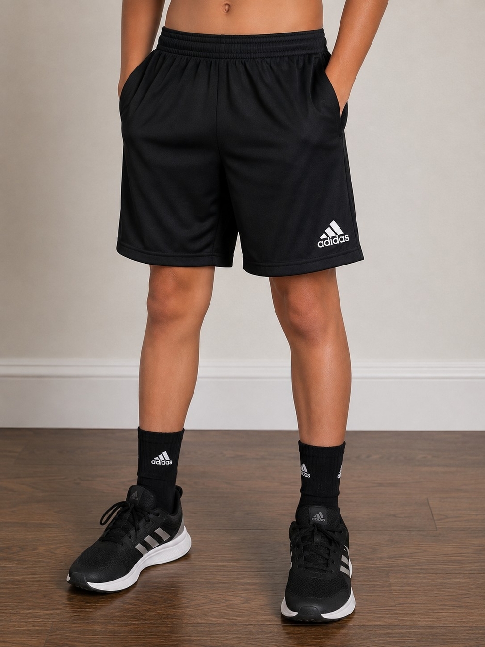 adidas Aeroready Black Kids Youth Sport Shorts with Logo Size Med